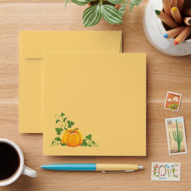 Card Envelope Autumn Pumpkin (Desk)
