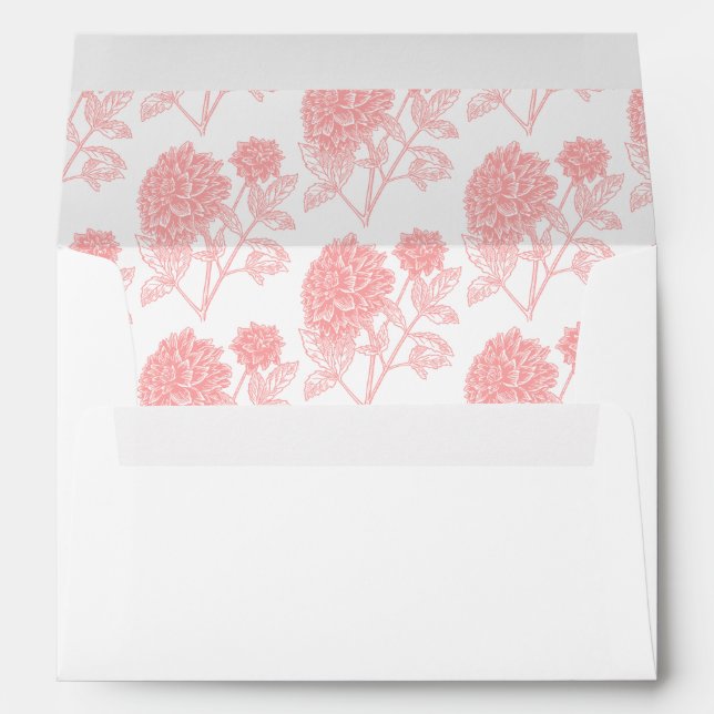 Card Envelope-Coral Dahlias Envelope (Back (Bottom))