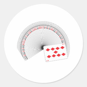 Card Fan Classic Round Sticker