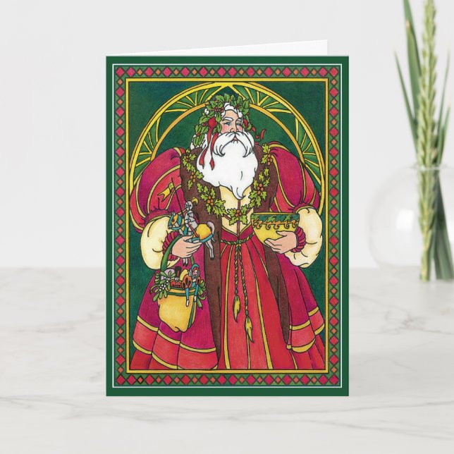 Card:  Father Christmas - Santa - Winter Solstice Holiday Card (Front)