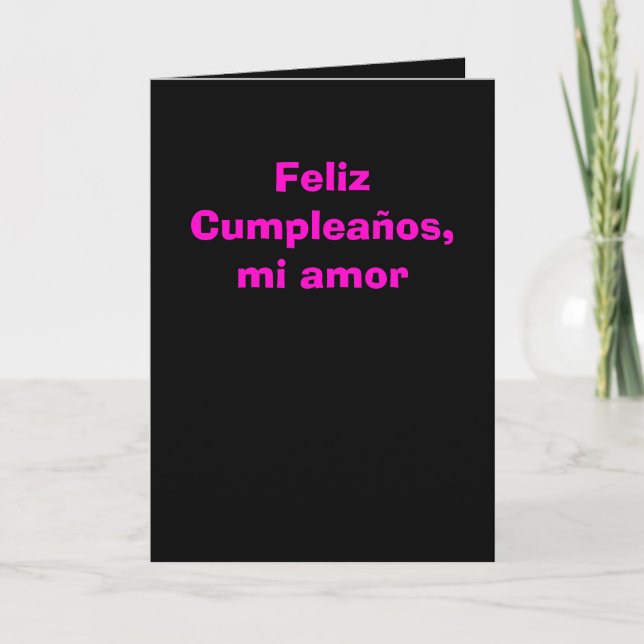 Card - Feliz Cumpleaños, mi amor - Rosa y negra (Front)