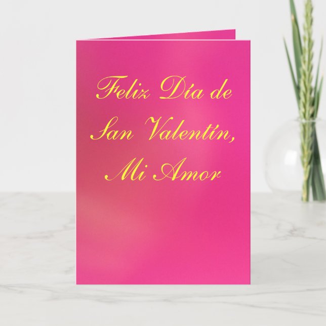 Card - Feliz Día de San Valentín, Mi Amor - Rosa (Front)