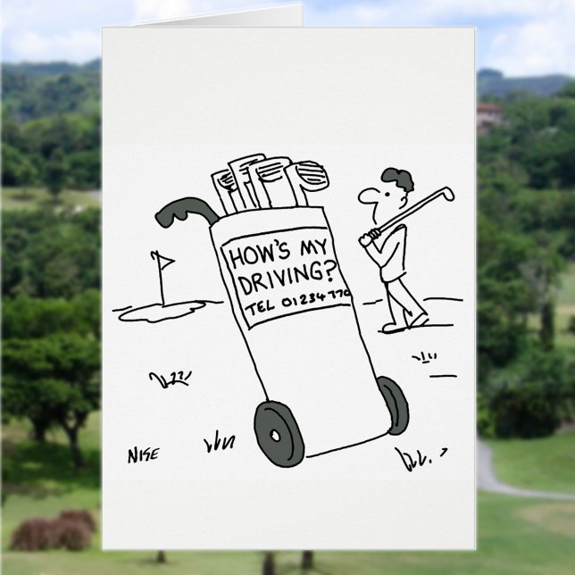 Card for a Golfer. Golfer asks "How's My Driving?" (Creator Uploaded)