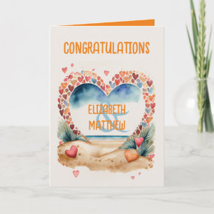 Card for Couple Having Beach Destination Wedding