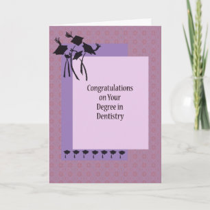 Card for Degree in Dentistry with Grad. Caps