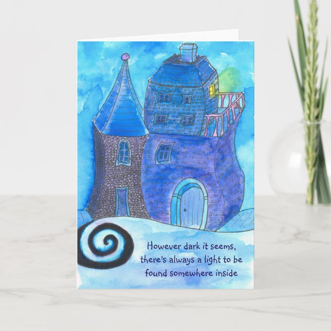 Card for encouragement - finding light in darkness (Front)