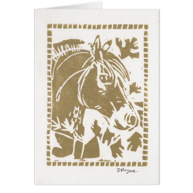Card For Fjord Horse Lovers - Gold (Front)
