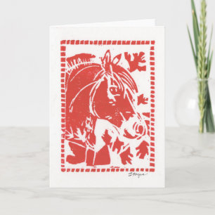 Card For Fjord Horse Lovers - Red