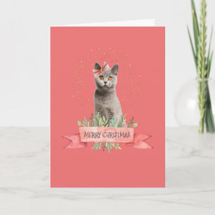 Card for Gift of Christmas Kitten for Child