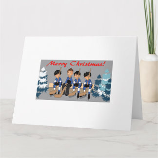 Card for holiday Let's go up, play hockey !