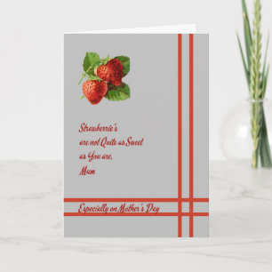Card for Mother's Day, for Mum with Strawberries