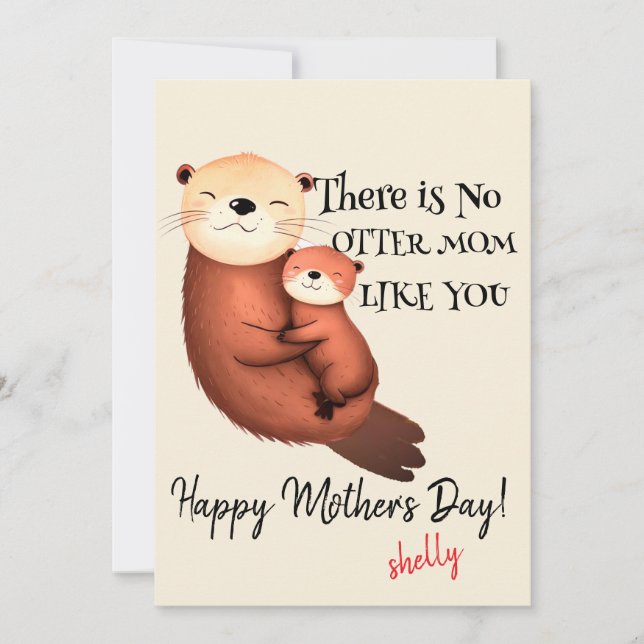 Card for Mum | Valentines Day Card | No Otter Mum  (Front)