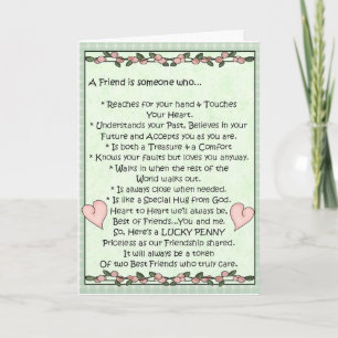 Card-Friend-Lucky Penny-Just Glue Penny On Card