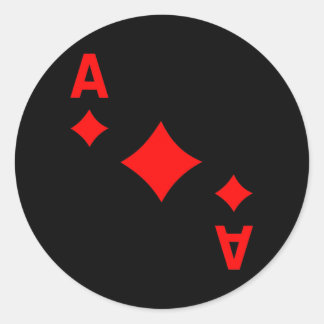 Card Game Ace Of Diamonds Cards s  Classic Round Sticker