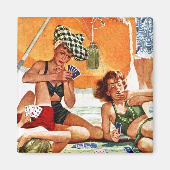 Card Game at the Beach by Alex Ross Magnet (Front)