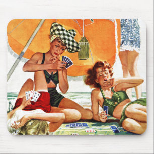 Card Game at the Beach by Alex Ross Mouse Mat