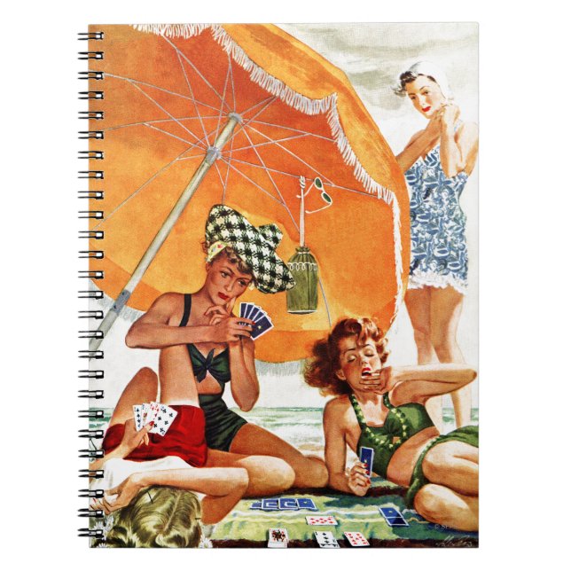 Card Game at the Beach by Alex Ross Notebook (Front)