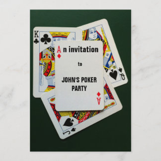 Card game poker party invitation