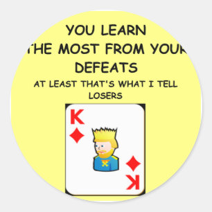 card games classic round sticker