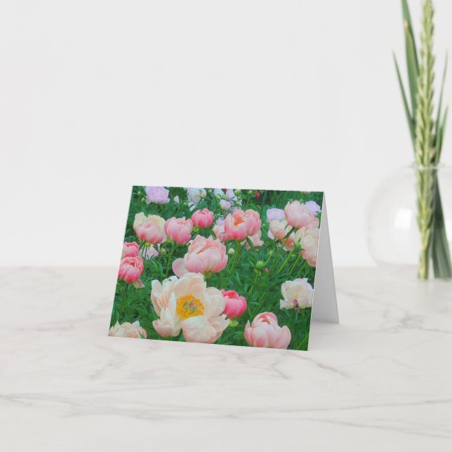 Card, "GARDEN OF PASTEL PEONIES" Card (Front)