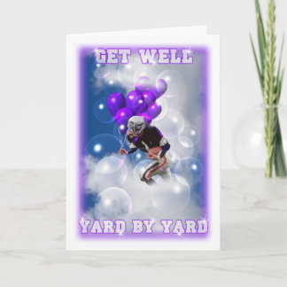 Card Get well football player deliver balloons Card