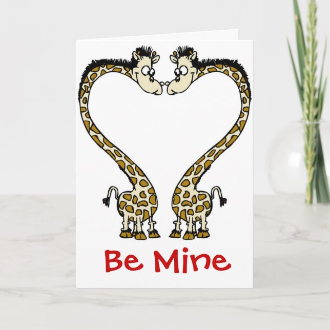 Card-Giraffe Love Couple Valentine Holiday Card (Front)