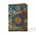 Card Gold Metal Art Nouveau Best Wishes Birthday 3