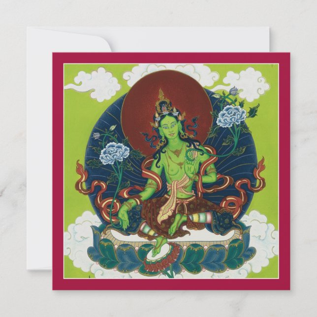 CARD Green Tara - square card with envelope (Front)