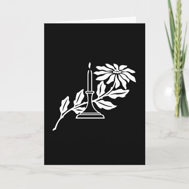 Card - Greeting -  Candle and Flower Graphic (Front)