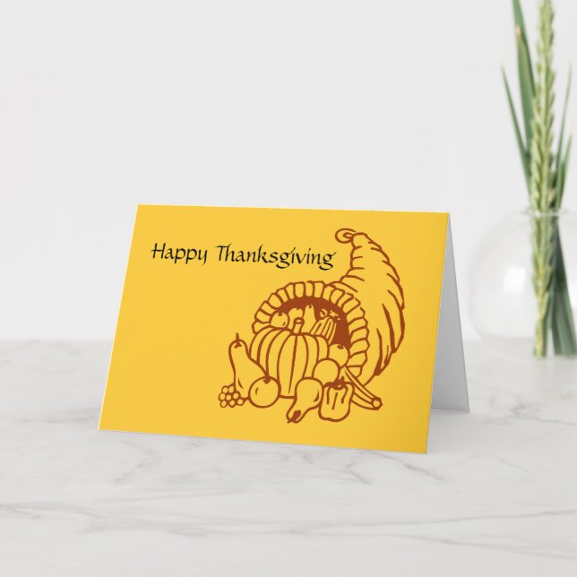 Card - Greeting - Thanksgiving Cornucopia (Front)