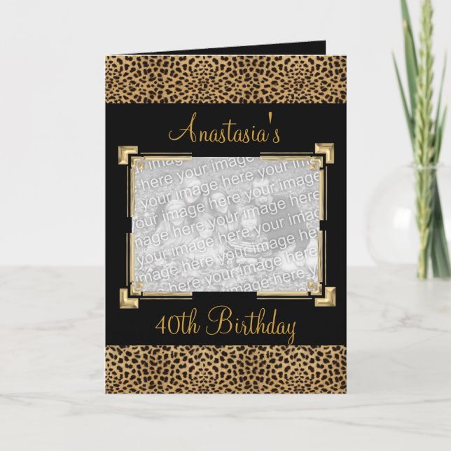 Card Greetings Black Animal Print Event  Photo (Front)