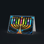 Card: Hanukkah Menorah - Chanukah Menorah Holiday Card<br><div class="desc">Hanukkah Menorah - Chanukah Menorah Card showing all the candles burning brightly for this special time of year,  the Jewish Festival of Lights.</div>