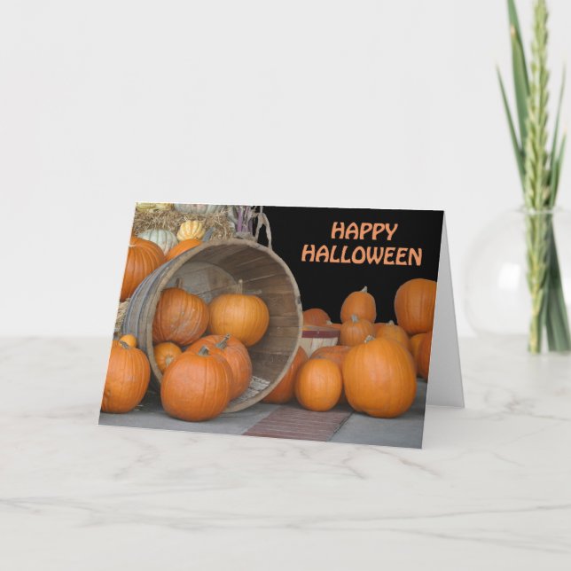 Card, "Happy Halloween Pumpkins" Card (Front)
