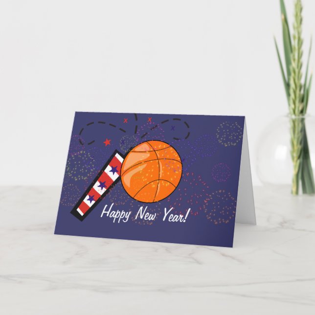 Card - Happy New Year Basketball (Front)