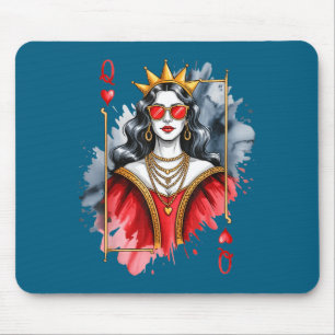 Card Hearts Valentines Queen Outfit Mouse Mat