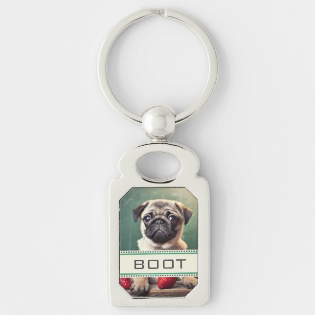 card house | pug  key ring (Front)