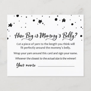 CARD How big is Mummy's Belly? Baby Shower Game