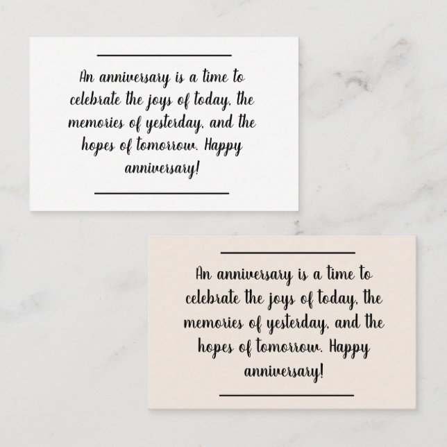 Card insert - Anniversary Wishes  (Front/Back)