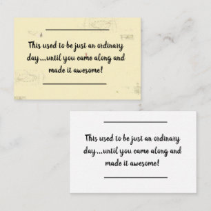 Card insert - Birthday Message - No Ordinary Day!