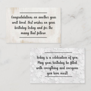 Card insert - Birthday Messages -