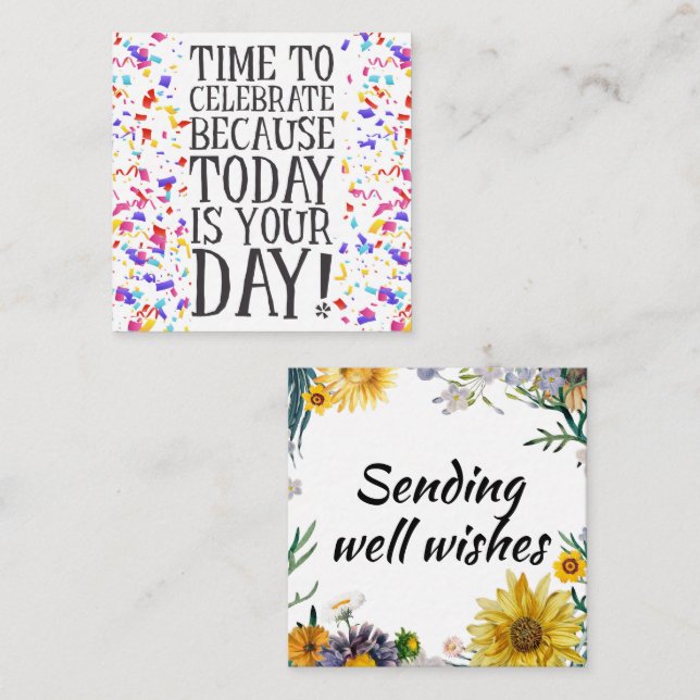 Card Inserts Birthday/Sending Well Wishes (Front/Back)