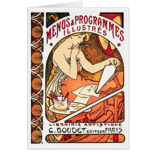 Card/ Invitation: Alphonse Mucha -  Menus
