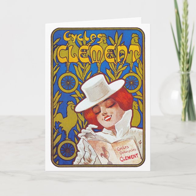 Card/ Invitation: Vintage French Bicycle Ad Invitation (Front)