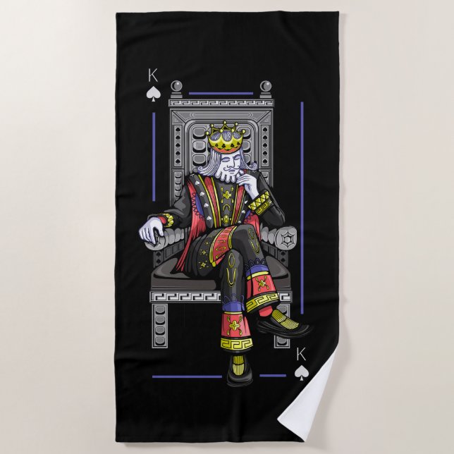 Card King Beach Towel (Front)