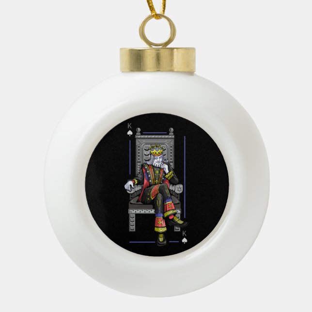 Card King Ceramic Ball Christmas Ornament (Front)