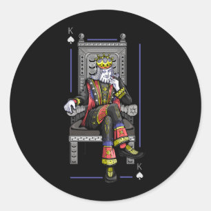 Card King Classic Round Sticker
