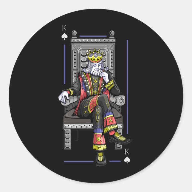 Card King Classic Round Sticker (Front)