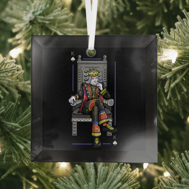 Card King Glass Tree Decoration (Insitu)