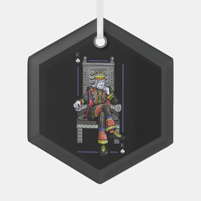 Card King Glass Tree Decoration (Front)