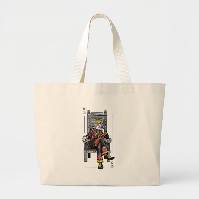 Card King Large Tote Bag (Front)